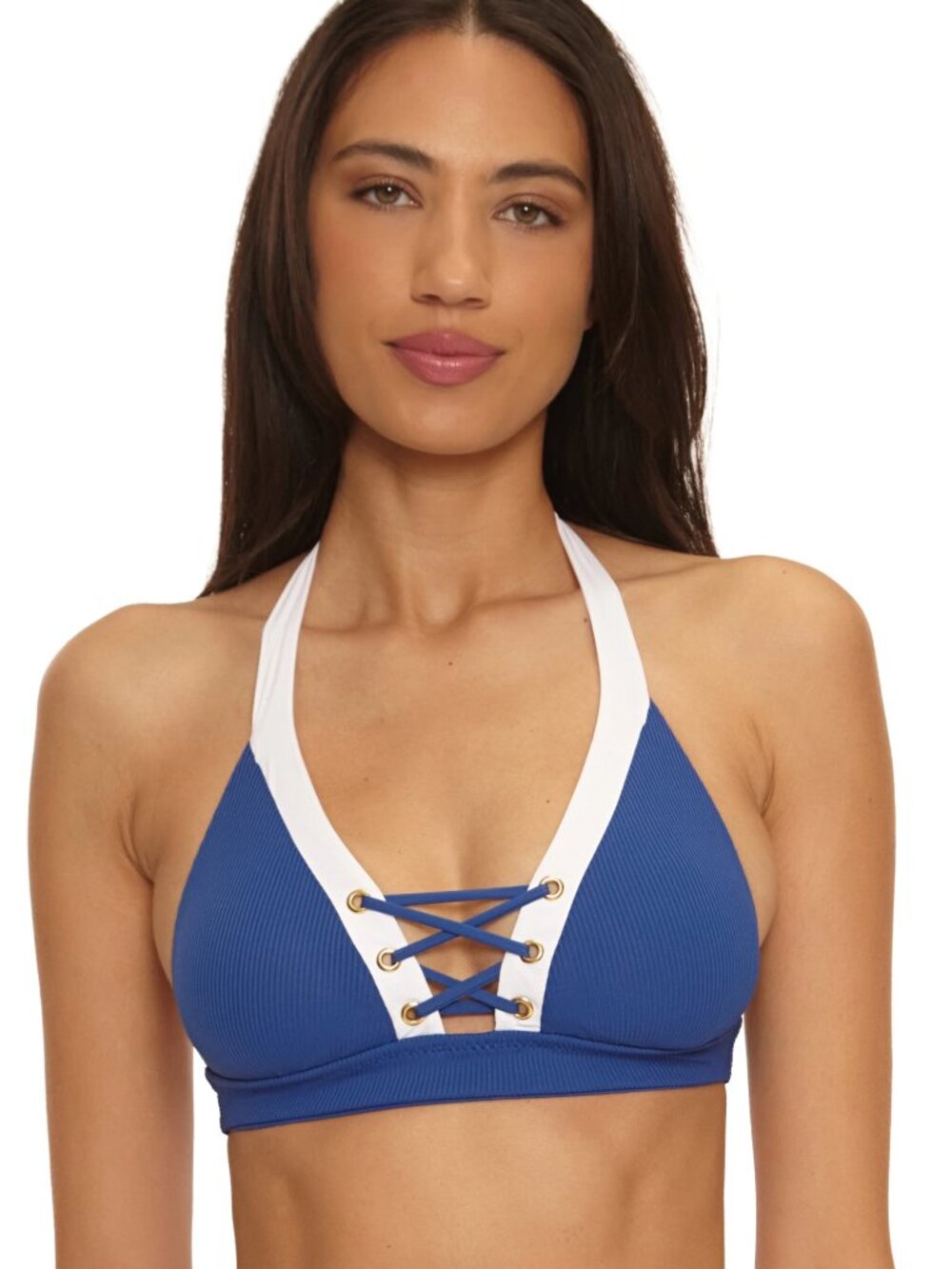 Becca Swim Yacht Club Textured Rib Halter Top in size Medium